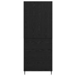 vidaXL Haut Armoire 2 Pièces Chêne noir Bois Aggloméré et Verre