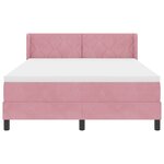 Lit Box Spring vidaXL avec Matelas Rose 160x200 cm Velours