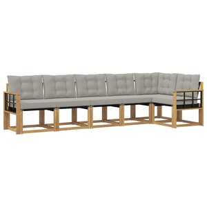 vidaXL Ensemble de canapés d'extérieur 6 pc Blanc et gris clair
