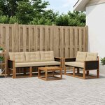 vidaXL Ensemble de canapés d'extérieur 6 pc Naturel et Beige