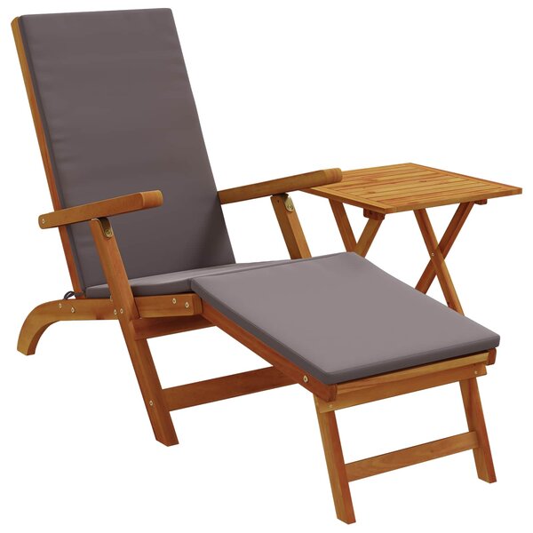 vidaXL Chaise longue inclinable et pliable 2 Pièces Gris foncé