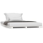 vidaXL Cadre de lit sans matelas blanc 140x190 cm bois de pin massif