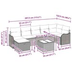 vidaXL Ensemble de canapé de jardin avec coussin 8 Pièces Gris clair