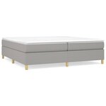 vidaXL Sommier à lattes de lit avec matelas Gris clair 200x200cm Tissu