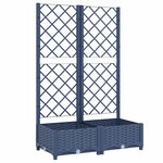 vidaXL Jardinière avec treillis bleu gris 80x40x121 5 cm PP