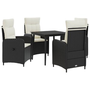 vidaXL Ensemble de Tables Basses 5 pc Noir et blanc crème
