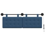 vidaXL Tête de lit suspendue Avec lumière LED Bleu Tissu