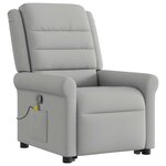 vidaXL Fauteuil de massage inclinable gris nuage tissu