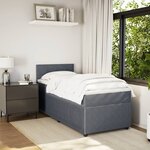 vidaXL Sommier à lattes de lit avec matelas Gris foncé 100x200 cm