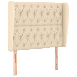 vidaXL Tête de lit avec oreilles Crème 103x23x118/128 cm Tissu