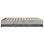 vidaXL Cadre de lit sans matelas gris béton 160x200 cm bois ingénierie