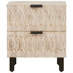 vidaXL Cabinet de chevet Blanc 40 x 33 x 46 cm Bois de mangue massif