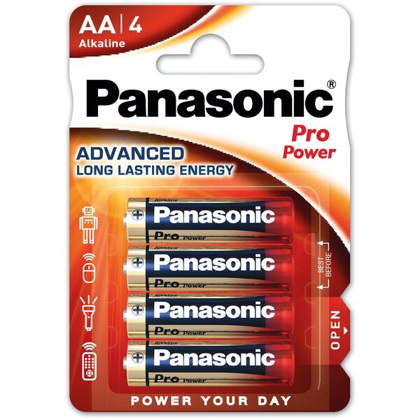 Blister de 4 Piles Pro Power Alcaline LR6/AA (Mignon) 1 5 V PANASONIC