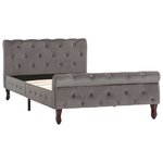vidaXL Cadre de lit sans matelas gris velours 100x200 cm