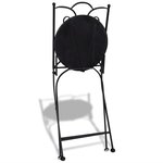 vidaXL Mobilier de bistro 3 Pièces Carreaux céramiques Noir et blanc