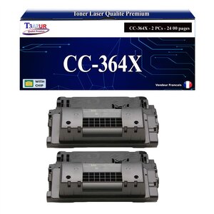 T3AZUR -2x Toners compatibles avec HP CC364X/CE390X (64X/90X) pour HP Laserjet P4015 P4015N P4015TN P4015X