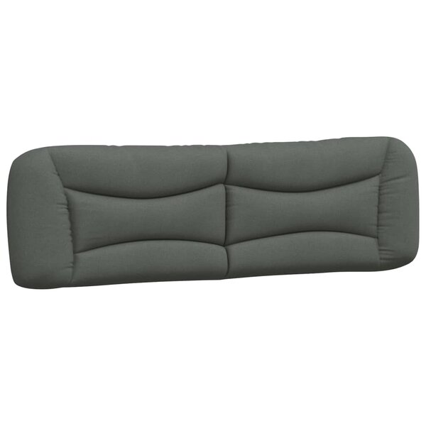 vidaXL Coussin de tête de lit Hvar gris foncé 183 cm tissu