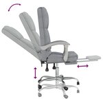vidaXL Fauteuil de massage inclinable de bureau Gris clair Tissu