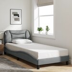 vidaXL Cadre de lit avec LED sans matelas Hvar gris clair 90x200 cm tissu