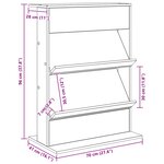 vidaXL Étagère à magazines avec étagère Chêne fumé 70 x 41 x 96 cm
