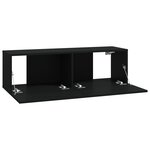 vidaXL Ensemble de meubles TV 8 Pièces Noir Bois d'ingénierie