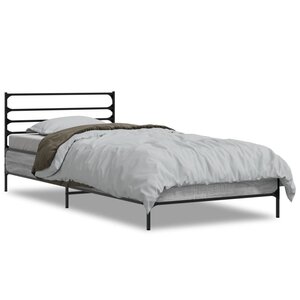vidaXL Cadre de lit sans matelas sonoma gris 90x190 cm