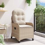vidaXL Fauteuil inclinable Beige 56 x 66 x 95 cm polyrotin