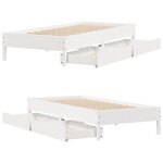 vidaXL Cadre de lit sans matelas blanc 90x190 cm bois de pin massif