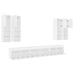 vidaXL Ensemble de meubles TV muraux 7 Pièces avec lumières LED blanc