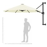vidaXL Parasol mural avec mât métallique 300 cm Sable