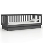 vidaXL Lit de jour Gris 90x200 cm Bois de pin massif
