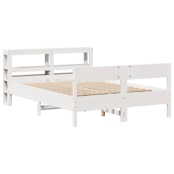 vidaXL Cadre de lit sans matelas blanc 140x200 cm bois de pin massif