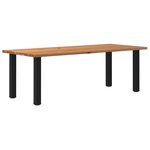 vidaXL Table à manger marron clair bois de chêne massif rectangulaire