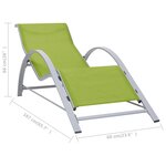 vidaXL Chaise longue textilène et aluminium vert