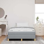 vidaXL Lit à ressorts avec matelas Gris clair 120 x 190 cm tissu