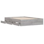 vidaXL Cadre de lit avec tiroirs sans matelas sonoma gris 120x200 cm