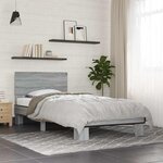 vidaXL Cadre de lit sans matelas sonoma gris 90x200 cm