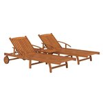 vidaXL Ensemble de chaises longues lot de 2 table Bois acacia massif