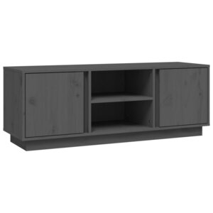 vidaXL Meuble TV Gris 110x35x40 5 cm Bois de pin massif