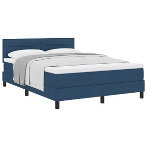 vidaXL Lit à ressorts avec matelas Bleu 140 x 200 cm tissu