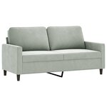vidaXL Ensemble de canapés 3 Pièces avec coussins Gris clair Velours
