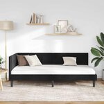 vidaXL Cadre de lit d'angle Noir 100 cm x 200 cm Velours