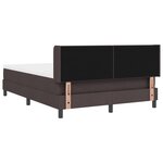 vidaXL Lit boxspring avec matelas Marron foncé 140 x 200 cm