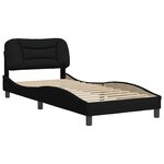 vidaXL Cadre de lit sans matelas Hvar noir 90x200 cm tissu