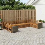 vidaXL Ensemble de canapés d'extérieur 10 Pièces Naturel