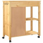 vidaXL Chariot de cuisine MONZA 84x40x90 cm bois massif de pin