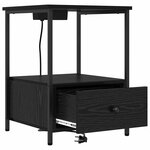 vidaXL Cabinet de chevet avec tiroir 2 Pièces Chêne noir 42 x 41 x 56 cm