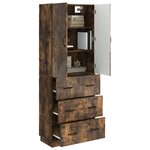 vidaXL Ensemble de Meubles 2 Pièces Chêne fumé 66 x 34 5 x 87 cm