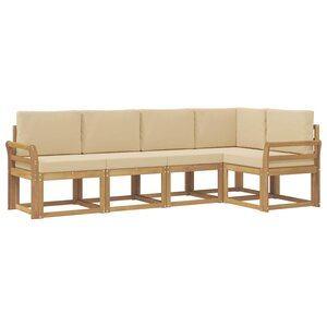 vidaXL Ensemble de canapés d'extérieur 5 pc Blanc et Beige
