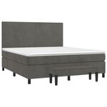 vidaXL Sommier à lattes de lit et matelas Gris foncé 180x200cm Velours